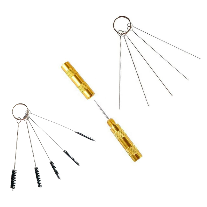 Kit de herramientas de limpieza y reparación de aerógrafo Juego de cepillo de aguja de acero inoxidable